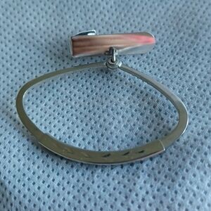 Vintage Anson Adjustable Tie Holder Ring with Clip, Silver Tone